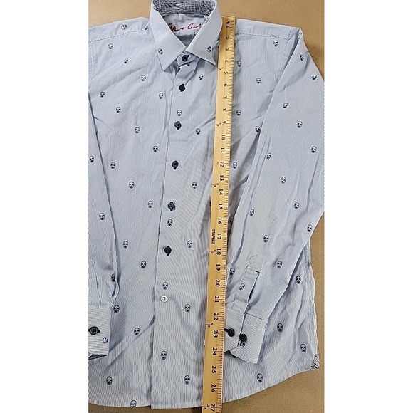 ROBERT GRAHAM YOUTH XL‎ (18-20) DRESS SHIRT AOP SKULLS, STRIPED, STRETCH - Picture 4 of 10